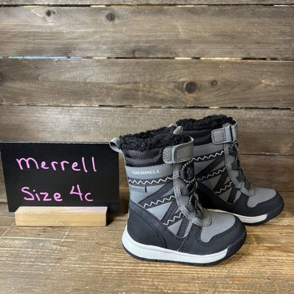 New Childrens Little Kids Merrell Snow Crush‎ 2.0 Waterproof Snow Boots Size 4 C
